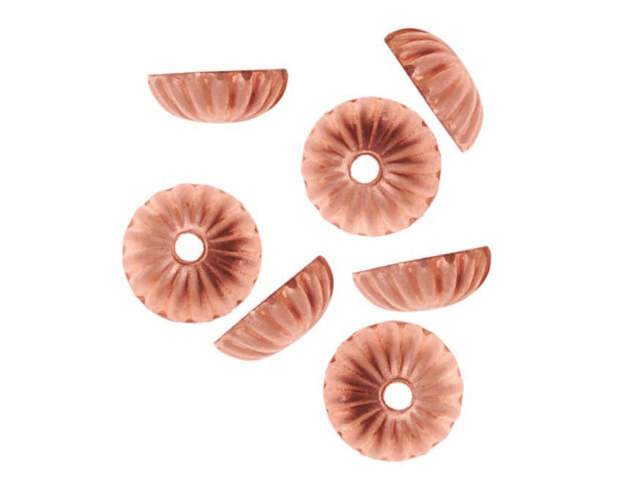 Genuine Bright Copper Small Corrugated Bead Caps 5mm