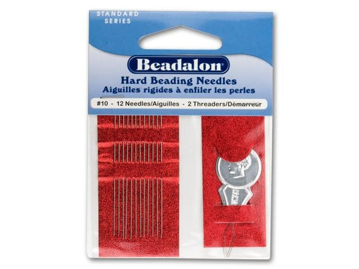 Beadalon Stainless Steel Rigid Beading Needles Size 10 (12 Pack)