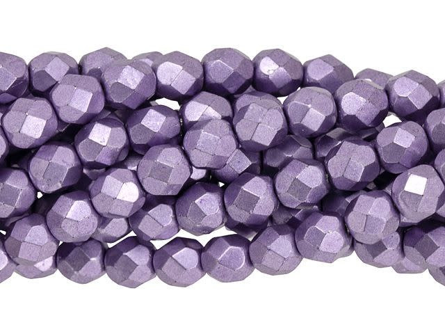 Czech Fire-Polish Bead 6mm ColorTrends Saturated Metallic Crocus Petal (25pc Strand) by Starman