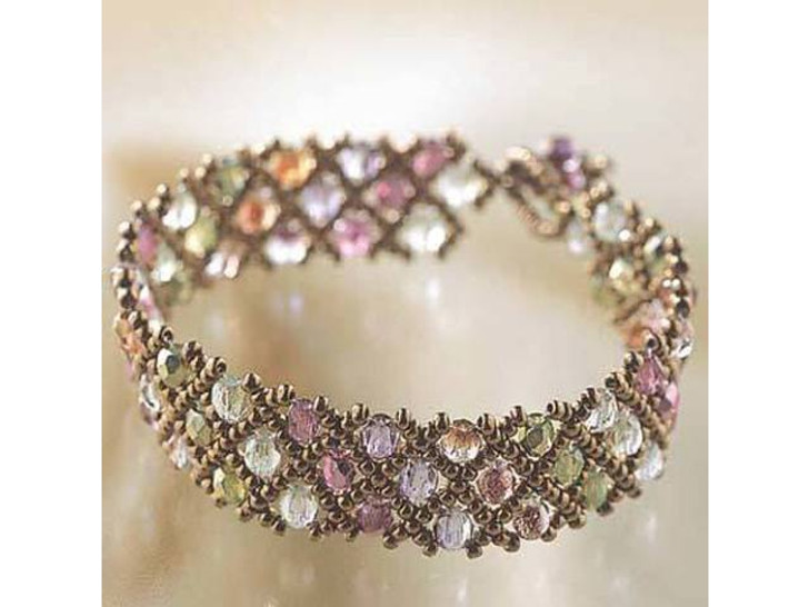 Create Your Own DIY Miyuki Glass Bead Bracelet Kit - Woven Net