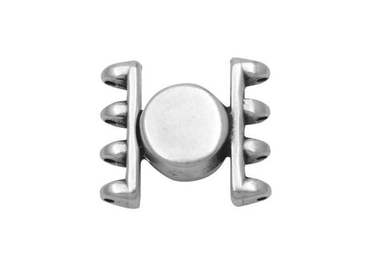 Cymbal Magnetic Clasps for 11/0 Delica & Round Beads, Souda II, Round  15.5x17.5mm, Antiqued Silver Plated (1 Set)