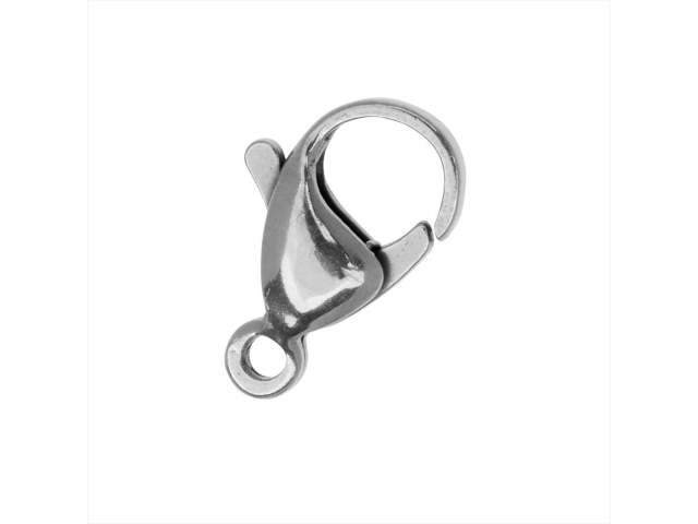Lobster Clasps, Curve 15mm, Stainless Steel (each)