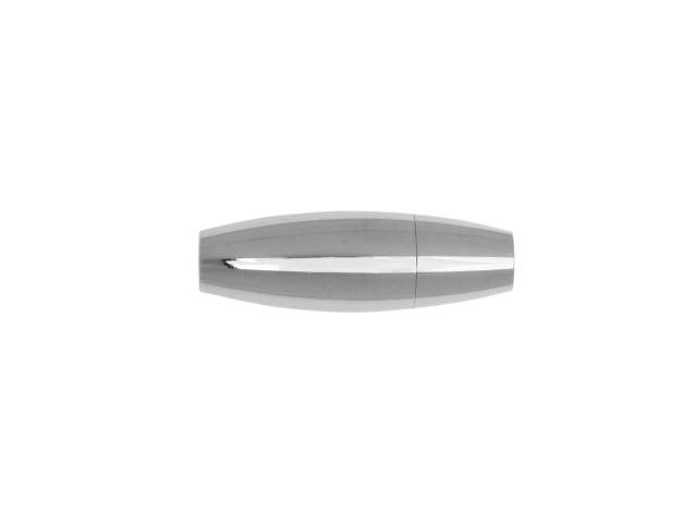 Magnetic Clasps, Oval Barrel 20.5x6.5mm, Fits 3mm Round Cord, Stainless Steel (1 Set)