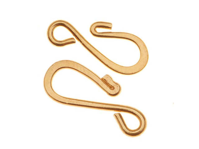 Clasps, S-Hook 16x7mm, 22K Gold Plated (20 Pieces)