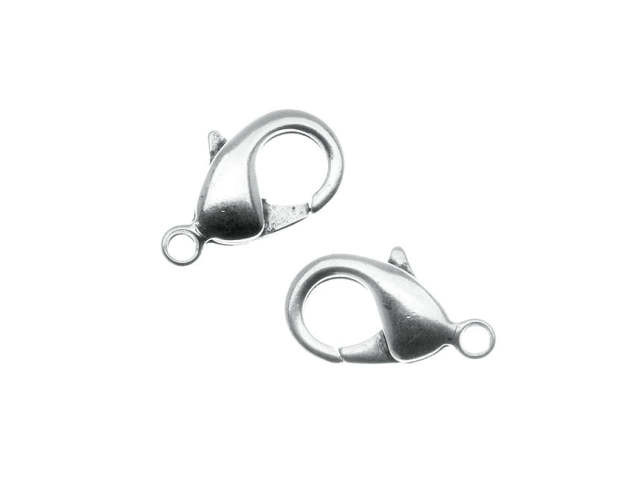 Nunn Design Lobster Clasps, Curve 19mm, Silver Plated (2 Pieces)