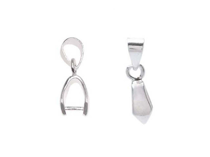 Beadalon Silver Plated 4mm Slider Pinch Bail For Gemstone & Crystal Pendants (6 pcs)