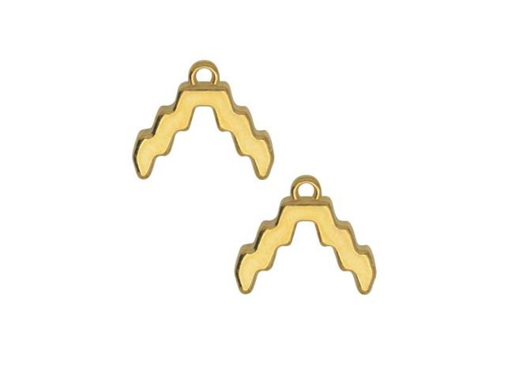 Cymbal Bead Endings for SuperDuo Beads, Menites, 13.5x15mm, 24k Gold Plated (2 Pieces)