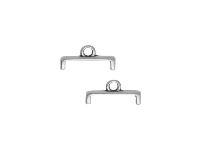 Cymbal Bead Endings for 11/0 Delica & Round Beads, Topolia II, 5.5x11.5mm, Antiqued Silver Plated