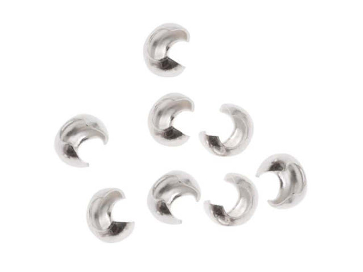 Crimp Bead Covers, 3mm, Sterling Silver (12 Pieces)