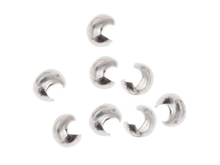 Sterling Silver Crimp Bead Cover, Silver Crimping Bead - 3mm - 20 pieces.