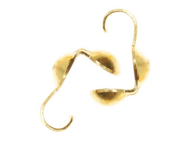 Knot Covers, Clamshell 3.7mm, Brass (10 Pieces)