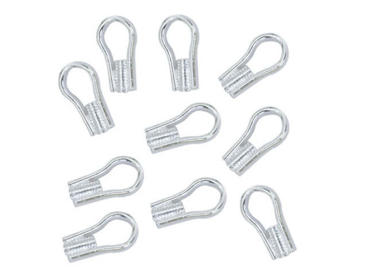 Beadalon EZ- Crimp Cord Ends,8mm, Silver Plated (10 Pieces)