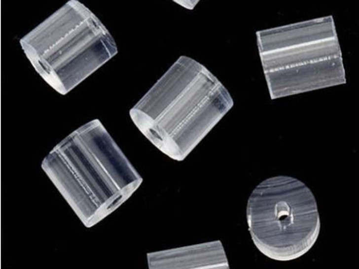 Earring Backs, Rubber Backs for Fish Hooks 3x3mm, Clear (72 Pairs)