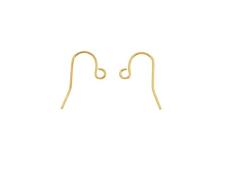 Earring Findings, French Ear Wire Hook 22mm, Gold Plated (25 Pairs)