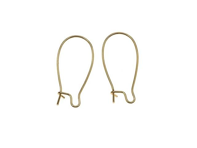 Earring Findings, Kidney Wire Hook 25mm, Antiqued Brass (10 Pairs)