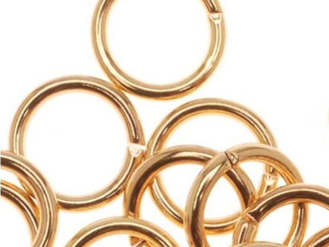 22K Gold Plated Open Jump Rings 7mm 18 Gauge (50 pcs)