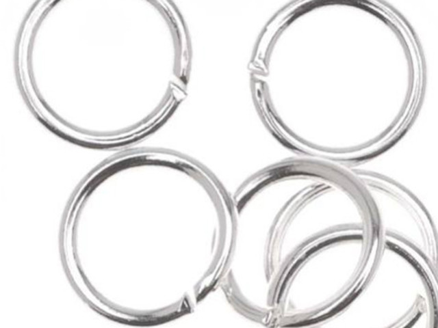 Jump Rings, Open 7mm Diameter 19 Gauge, Silver Plated (10 Pieces)