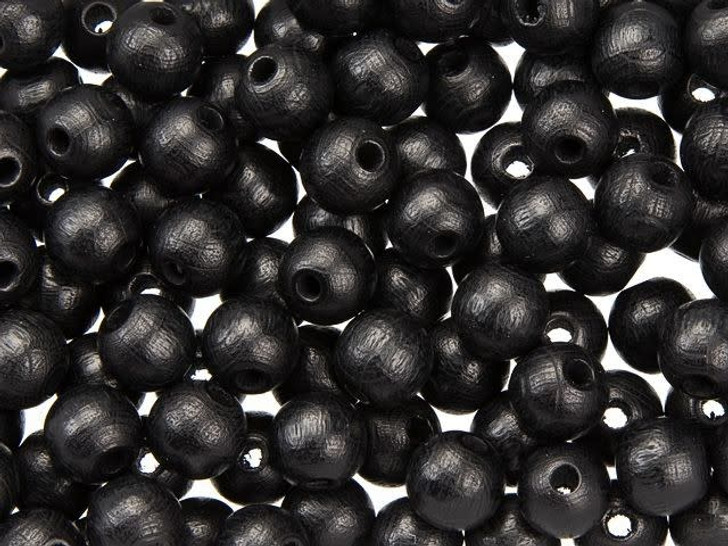 Black 8mm Round Euro Wood Beads