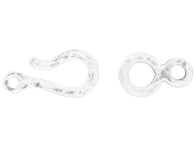 Artbeads Sterling Silver Small Flat Hammered Hook And Eye Clasp