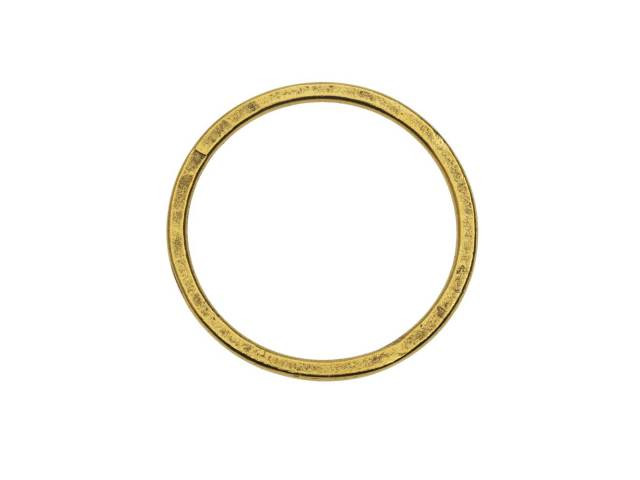 Open Frame Pendant, Flat Round Hoop 34.5mm, Antiqued Gold, by Nunn Design (1 Piece)