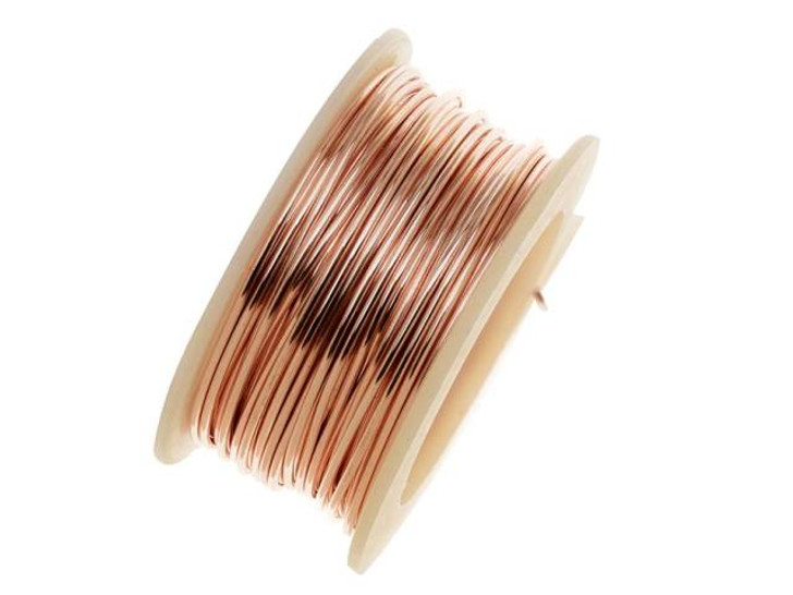 Artistic Wire, Silver Plated Craft Wire 18 Gauge Thick, 4 Yard Spool, Rose Gold Color