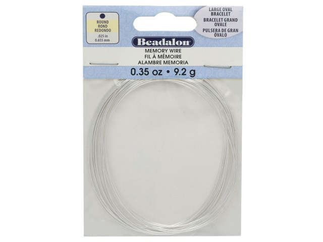 Memory Wire, Bracelet Oval Size Large 3 Inch Diameter, 20 Loops, Silver Plated
