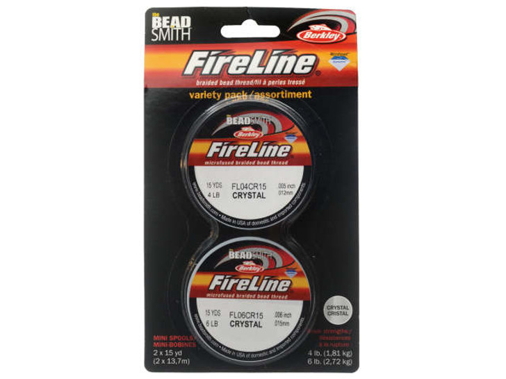 FireLine Braided Beading Thread Pack, 4 & 6lb Test Weights, Two 15