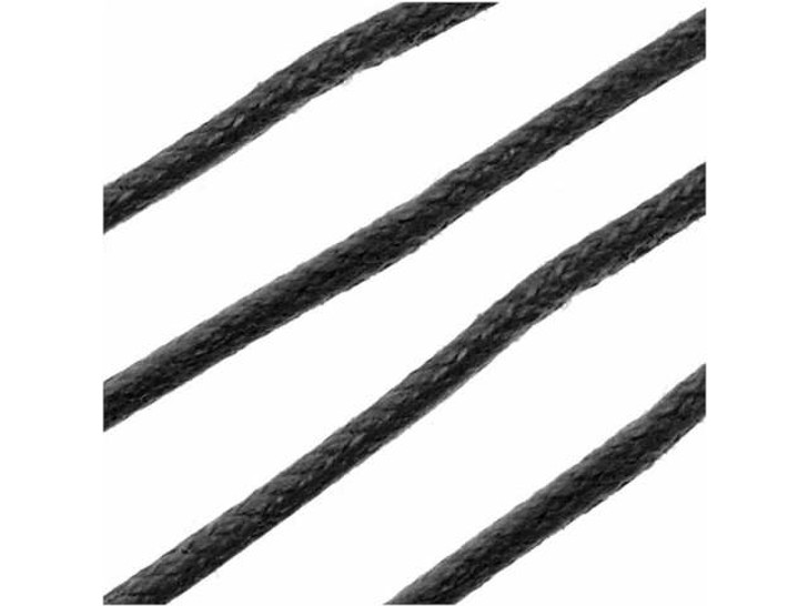 Clearance - Was $2.09 - Waxed Cotton Cord, 2mm Round, 5 Meters / 16.4 Feet, Black