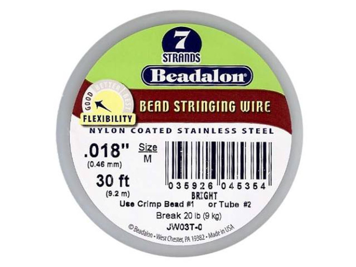 Beadalon Wire Standard Bright 7 Strand .018 Inch / 30Ft 