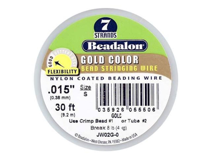 Beadalon Wire Gold Color 7 Strand .015 Inch / 30Ft 