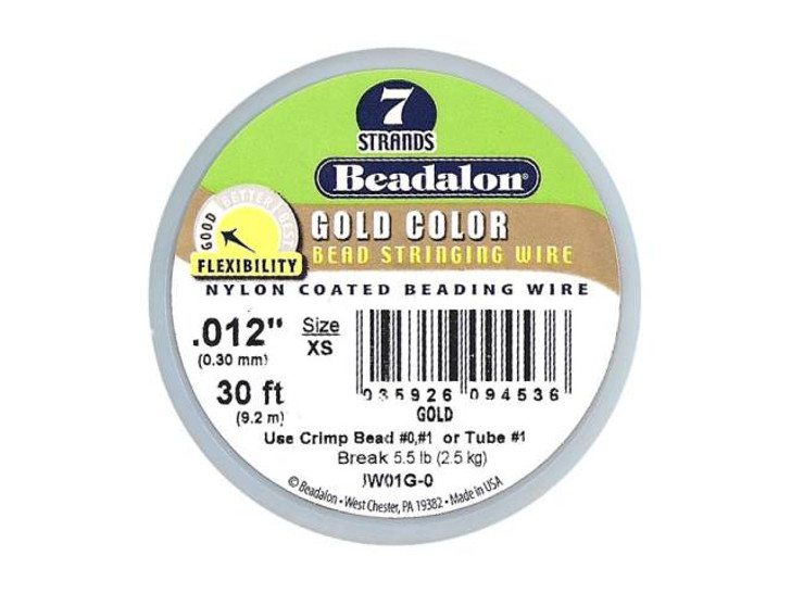 Beadalon Wire Gold Color 7 Strand .012 Inch / 30Ft 