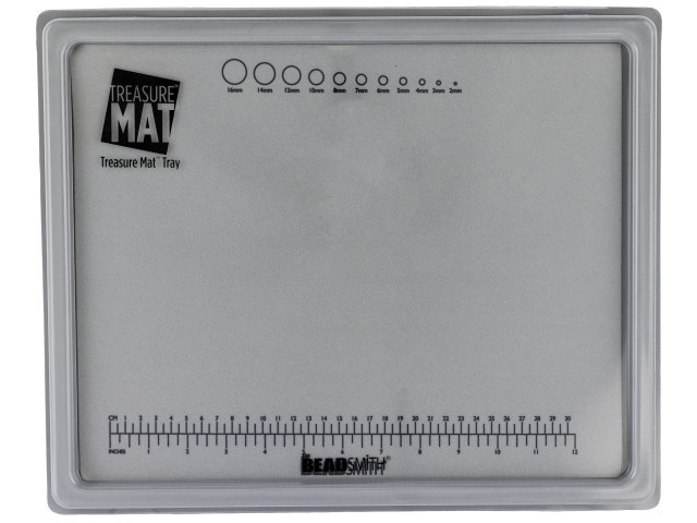 Beadsmith Beading Mat and Bead Design Beading Board Gray Flock with Lid Set, 11x14 Inches (1 Set)