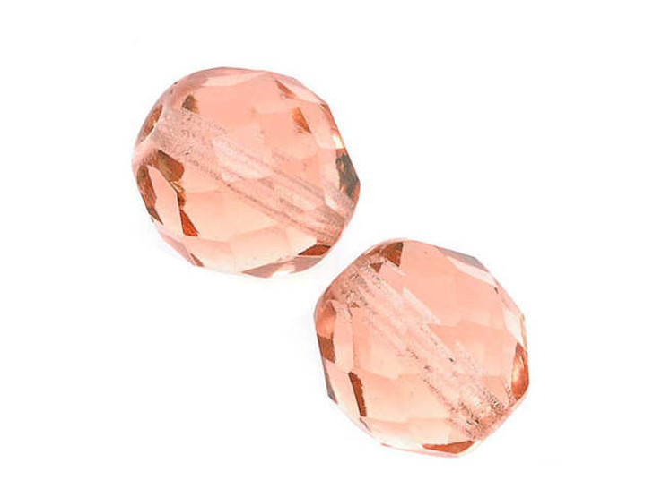 Czech Fire-Polish Glass Beads 10mm Round Rosaline