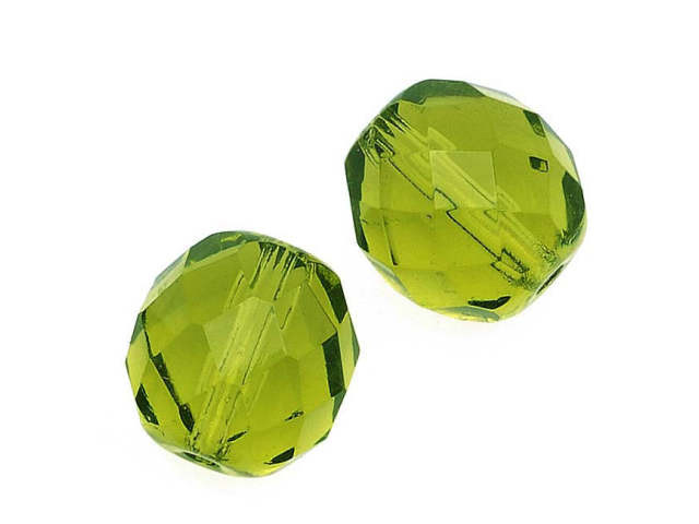 Czech Fire-Polish Glass Beads 10mm Round Olivine