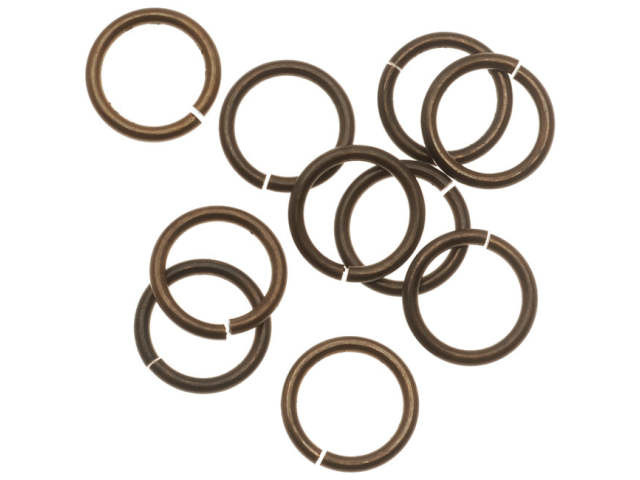 Vintaj Jump Rings, Open 10mm Diameter 16 Gauge, Natural Brass (10 Pieces)