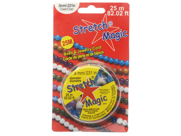 Stretch Magic Cord, Round 1.8mm (.070 Inch) Thick, 25 Meter Spool, Clear 