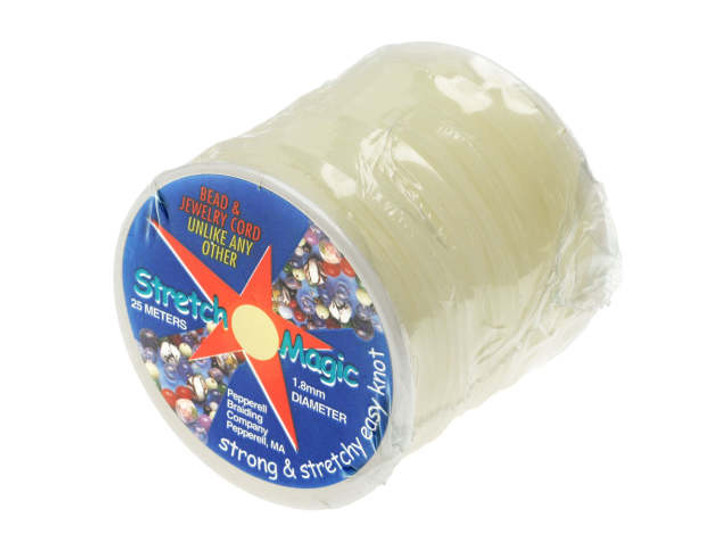 Stretch Magic Cord, Round 1.8mm (.070 Inch) Thick, 25 Meter Spool, Clear