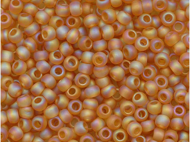 bloom bead tops (完売品) Toho 11/0 Round Seed Bead Transparent Rainbow Frosted Dark Topaz
