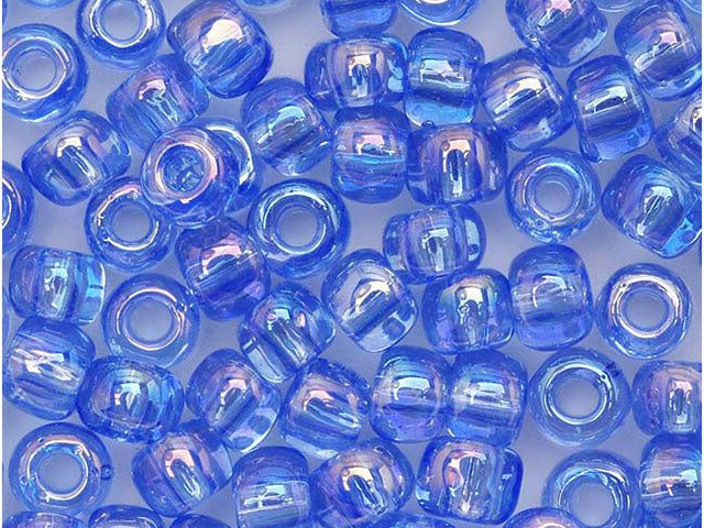 Toho 6/0 Round Seed Bead Transparent Rainbow Lt Sapphire, 2.5-Inch Tube