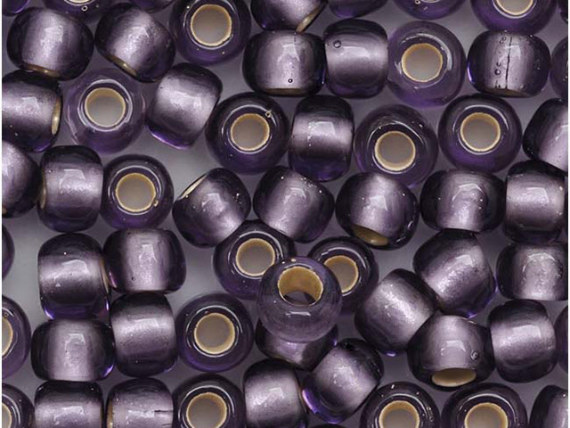 Toho 6/0 Round Seed Bead Silver Lined Frosted Lt Tanzanite, 2.5-Inch Tube