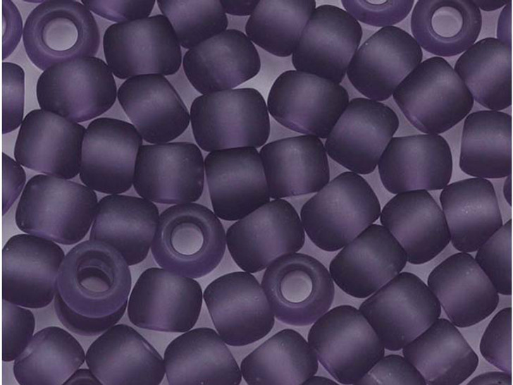 Toho 6/0 Round Seed Bead Transparent Frosted Sugar Plum, 2.5-Inch Tube