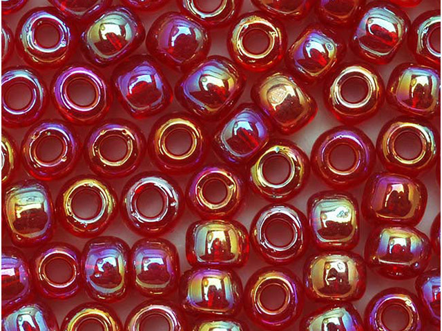 Toho 6/0 Round Seed Bead Transparent Rainbow Ruby, 2.5-Inch Tube