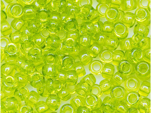Toho 8/0 Round Seed Bead Transparent Lime Green, 2.5-Inch Tube