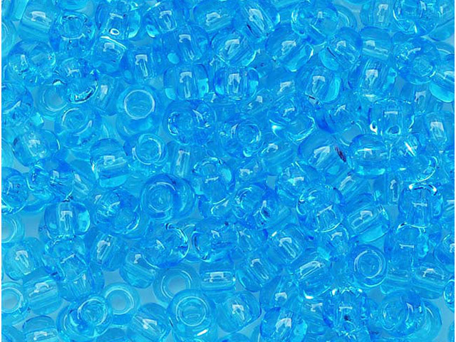 Toho 8/0 Round Seed Bead Transparent Aquamarine, 2.5-Inch Tube