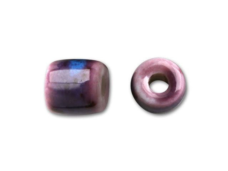 Clay River Designs 5mm Roundel Glazed Porcelain Bead - Plum