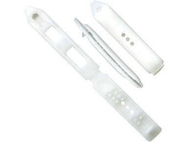 White Plastic Barrette, 10x47mm