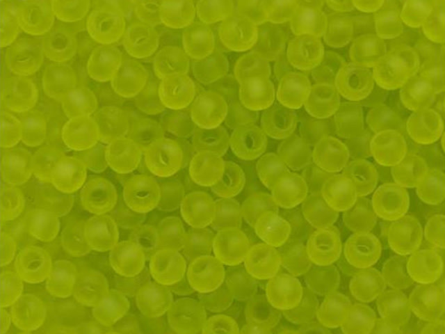 TOHO Bead Round Size 11/0 Transparent Frosted Lime Green - 2.5 Inch Tube