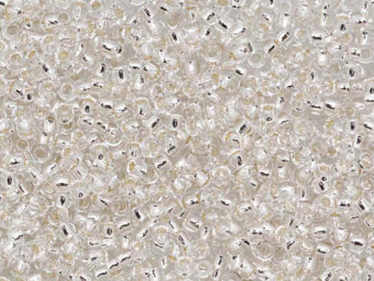 TOHO Bead Round Size 15/0 Silver Lined Crystal - 2.5 Inch Tube