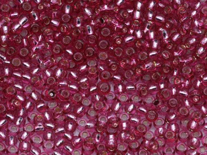TOHO Bead Round Size 15/0 Silver Lined Mauve - 2.5 Inch Tube
