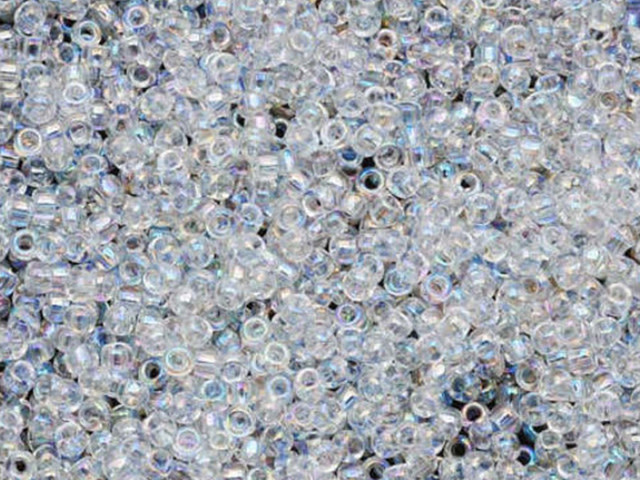 TOHO Bead Round Size 15/0 Transparent Rainbow Crystal - 2.5 Inch Tube